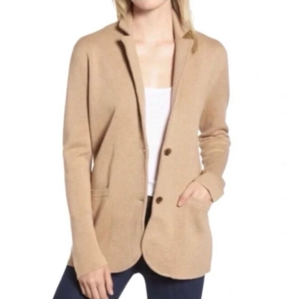 J. Crew Mercantile Beige Sweater Blazer Size XXS